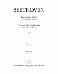 Concerto No. 4 in G Major, Op. 58 Orchestra Scores/Parts sheet music cover